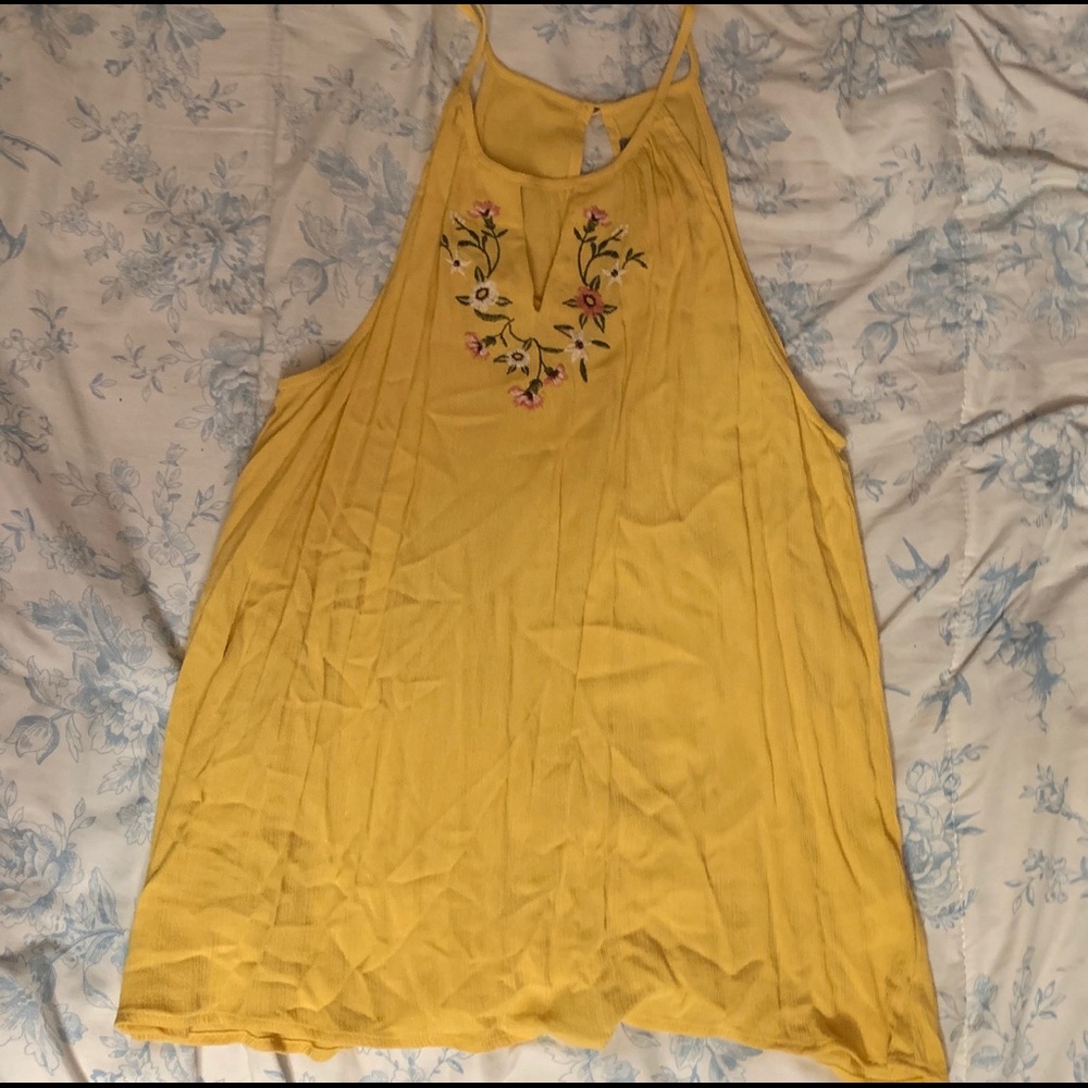 Yellow floral tank top